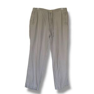 Blue Saks Fifth Avenue Men’s Drawstring Beige Linen Pants 38